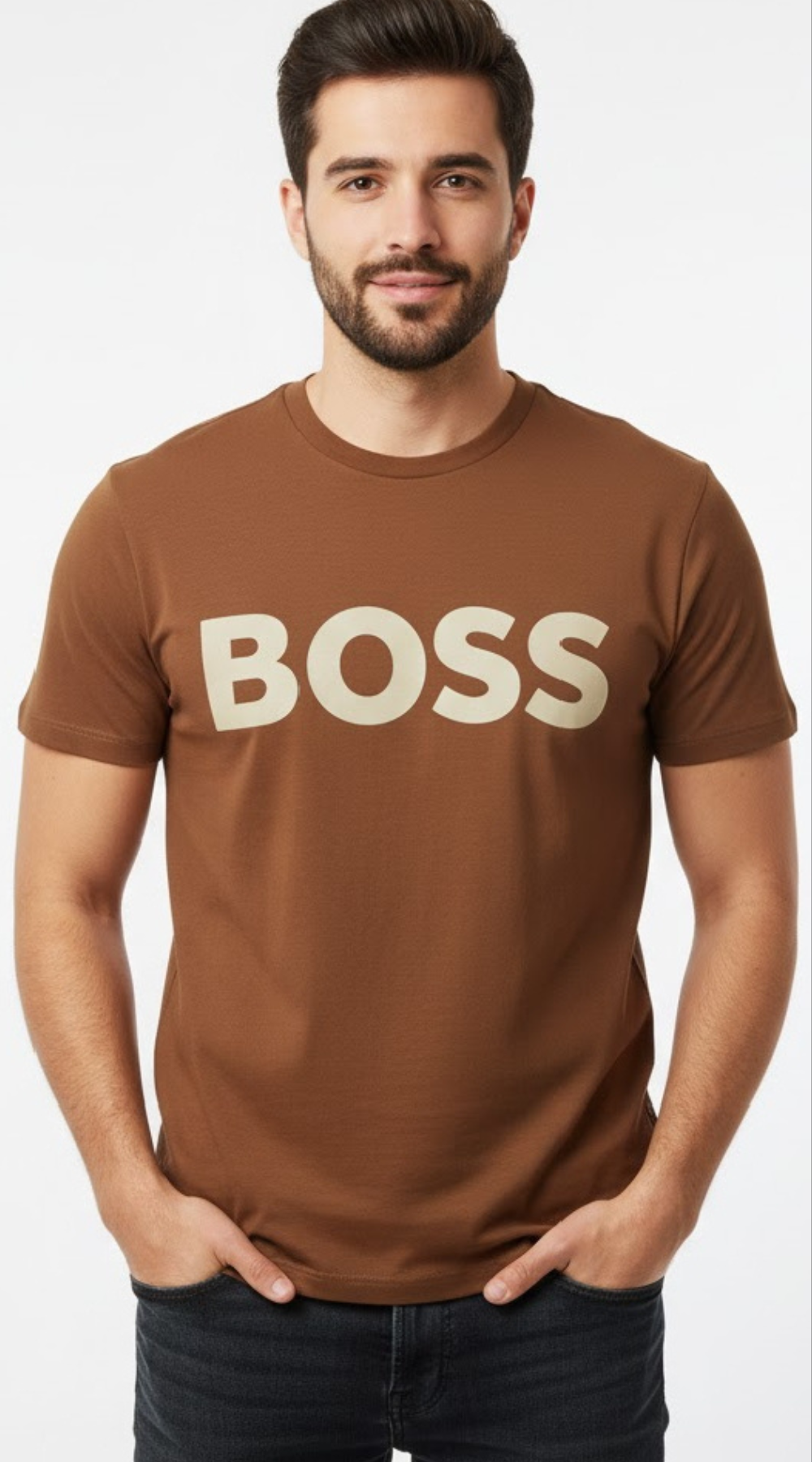 Classic Brown “BOSS” Graphic T-Shirt