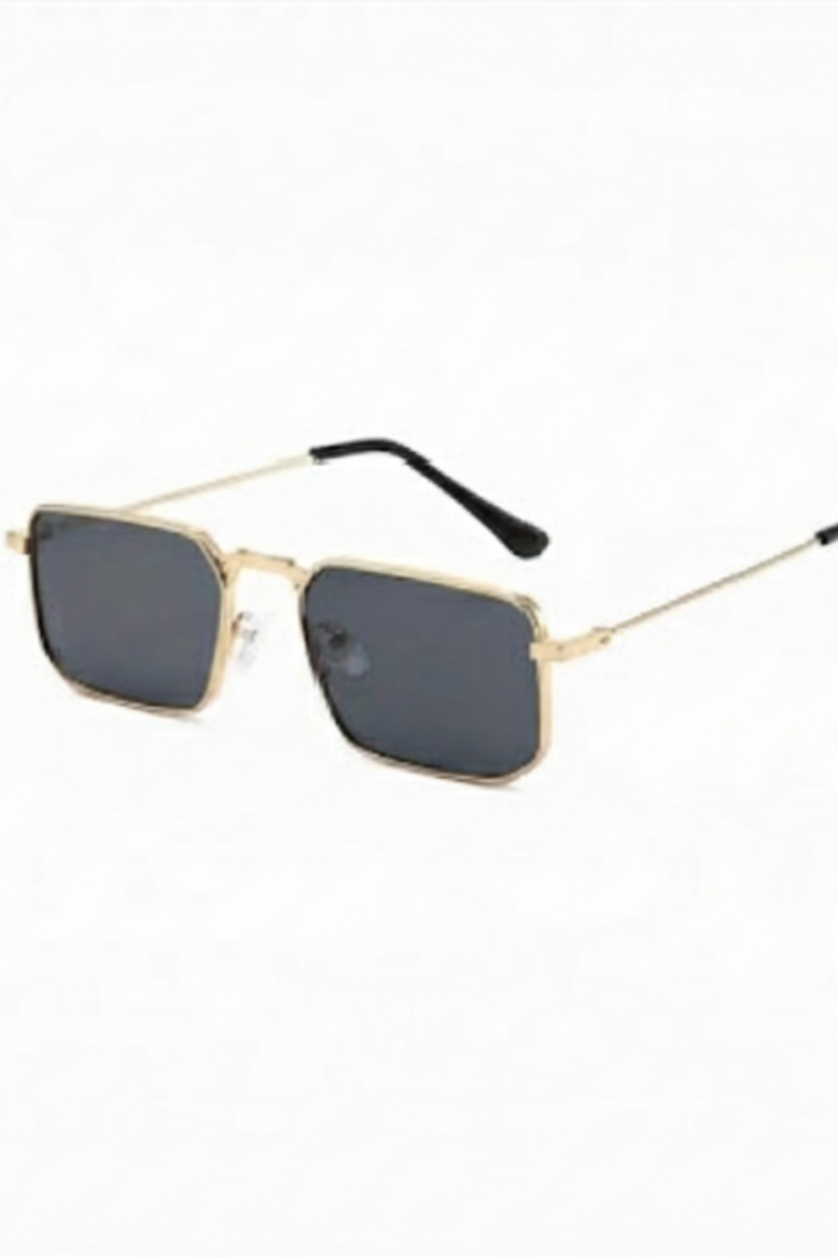 Men’s Luxury Rimless Square Sunglasses – Black & Gold Frame